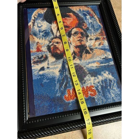 Jaws completed Diamond painting with frame - Picture 4 of 4